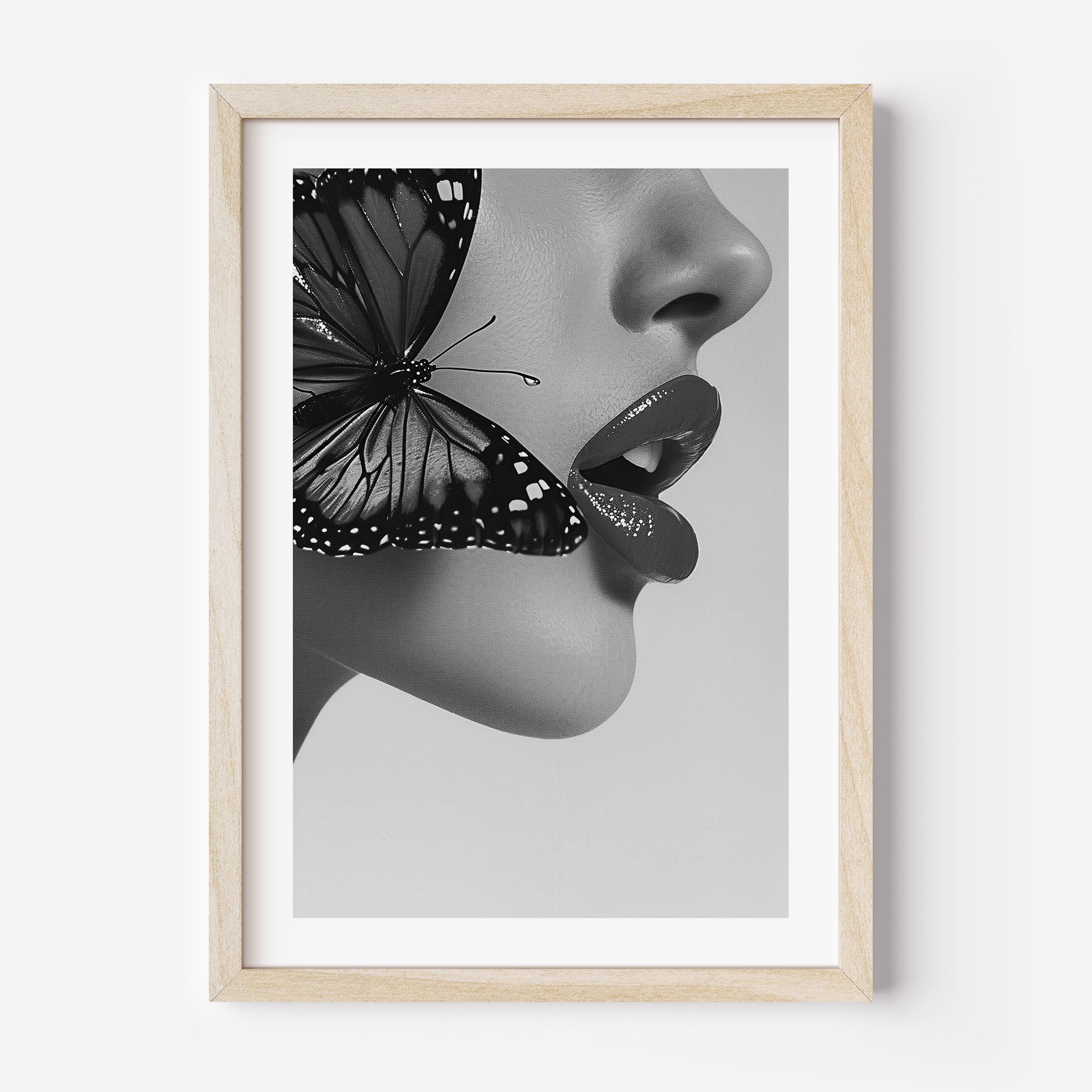 black and white palboy butterfly poster/wallart/home decor/ painting