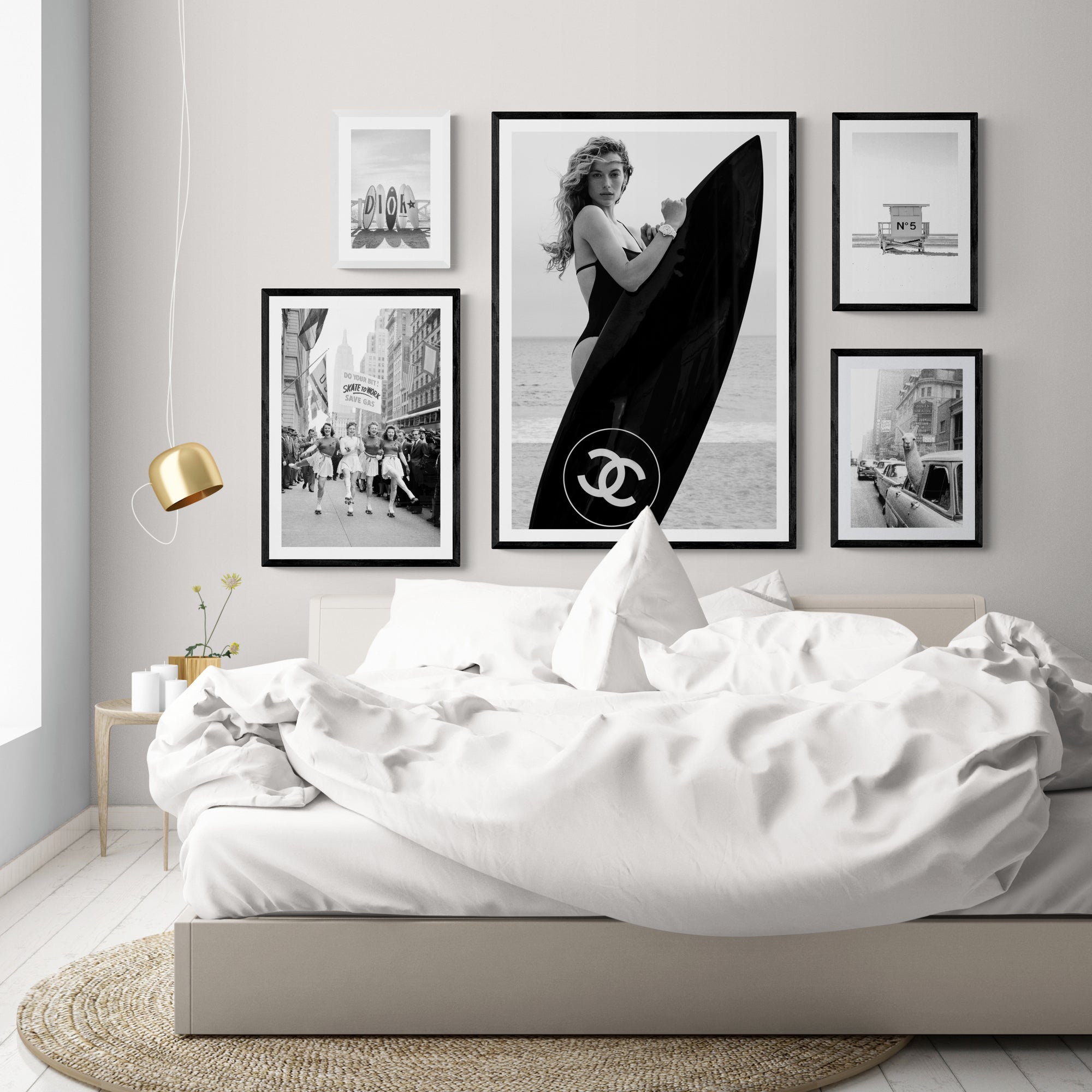 Coco Model With Surfboard Poster