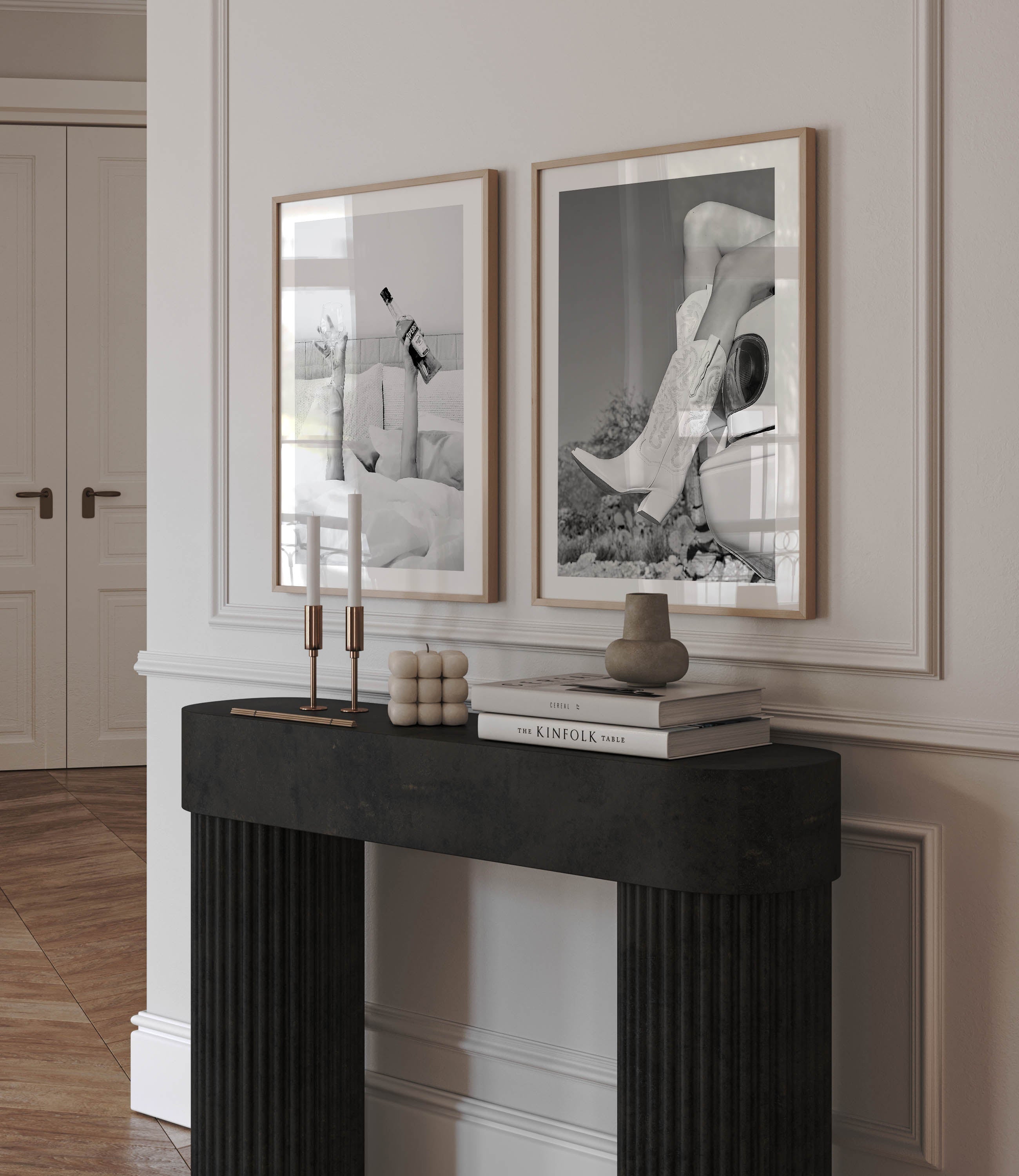 framed wall art/ posters black and white home decor, prints, feminime design