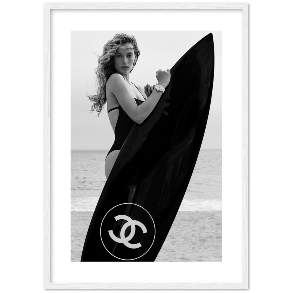 Coco Model With Surfboard Poster