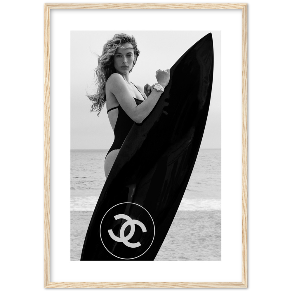 Coco Model With Surfboard Poster